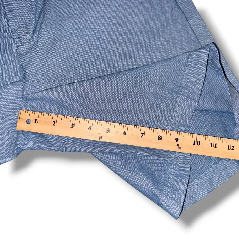 J. Hilburn Oxford Shorts Mens 34 Blue‎ Tailored Fit Cotton Casual Summer Preppy